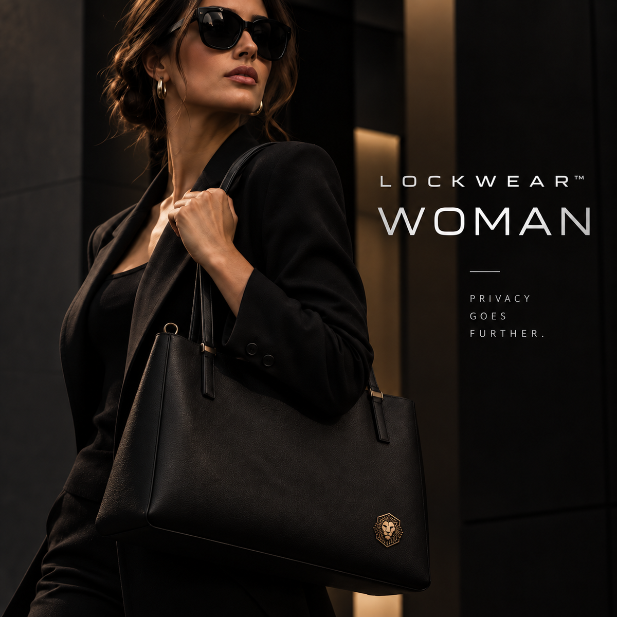 LOCKWEAR Founder Edition Women – handgefertigte Damenhandtasche mit Löwenemblem in derselben Größe wie bei der Herrentasche